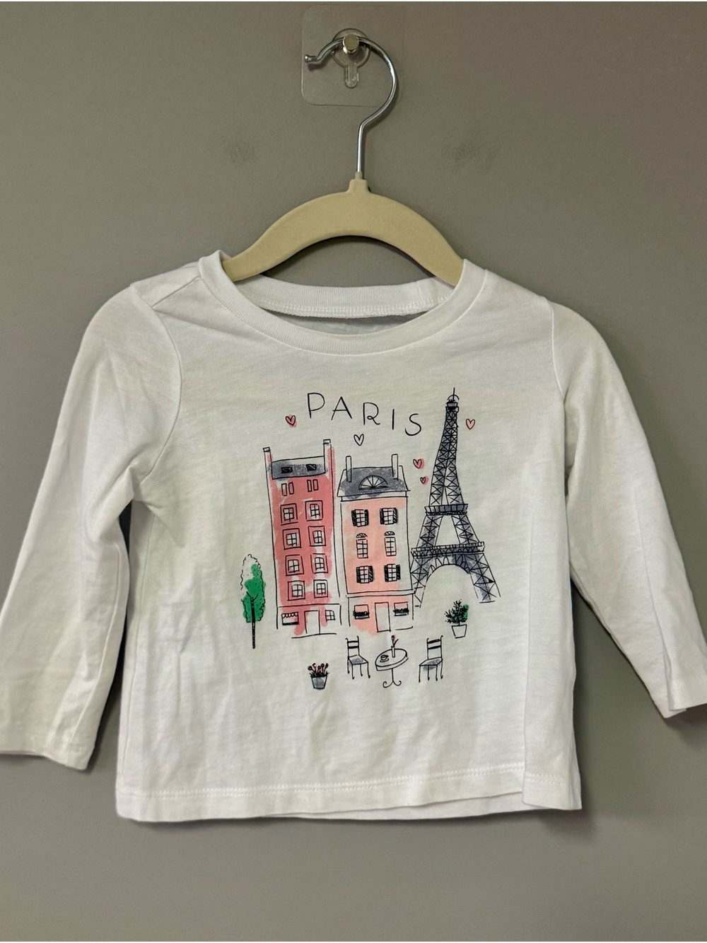 OshKosh B'gosh White Long-Sleeve Paris Graphic Tee